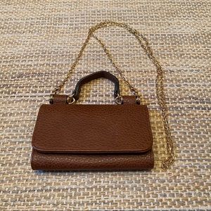 Brown Leather Mini Clutch by Francesca’s